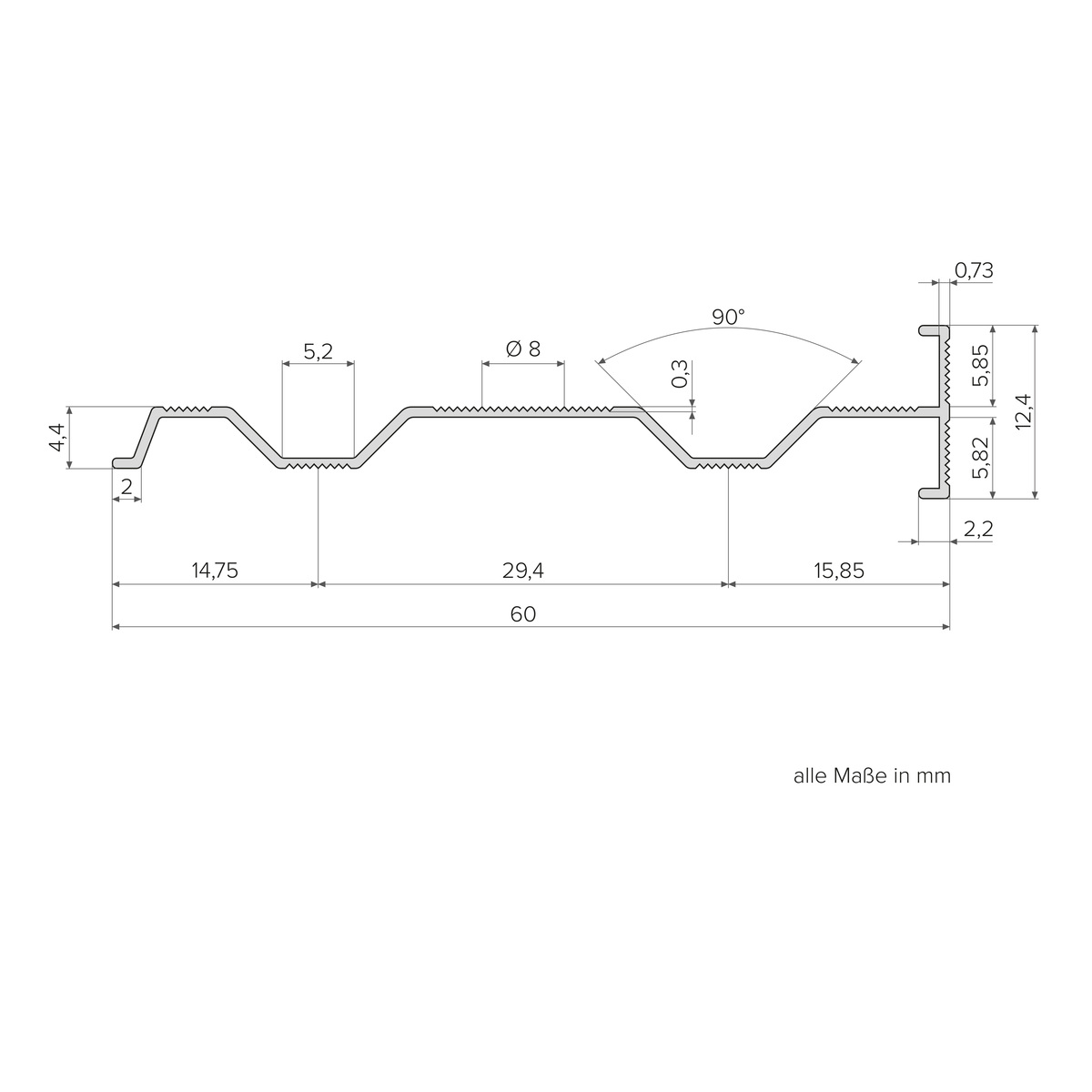 Wandanschlussprofil ALU
