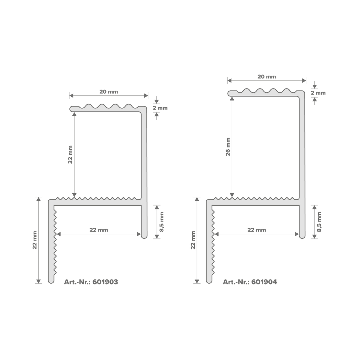 Rand- und Abschlussprofil ALU