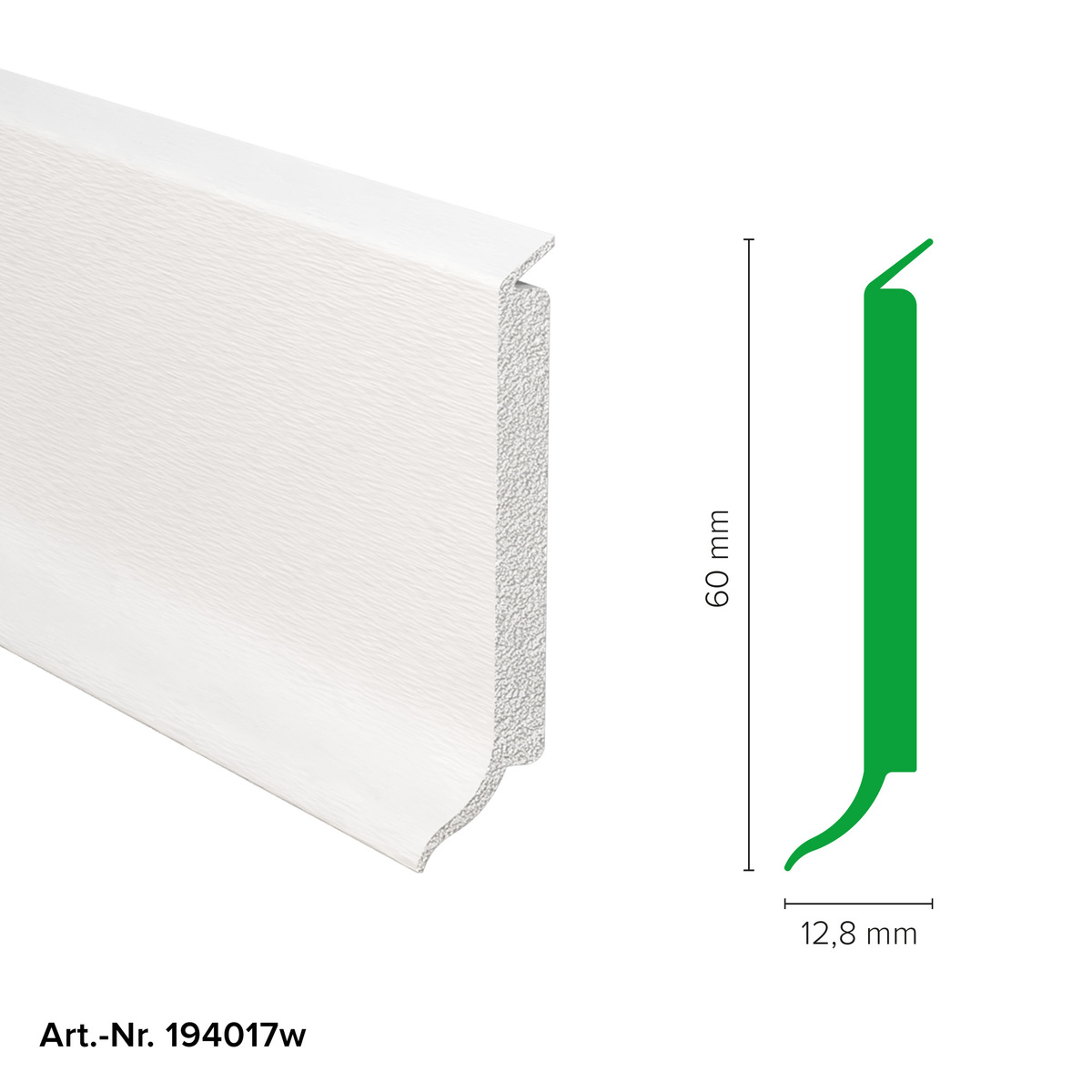 Hartschaumsockelleiste HSL 60