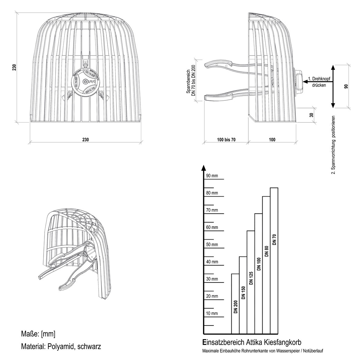 Kiesfang-Korb ATTIKA