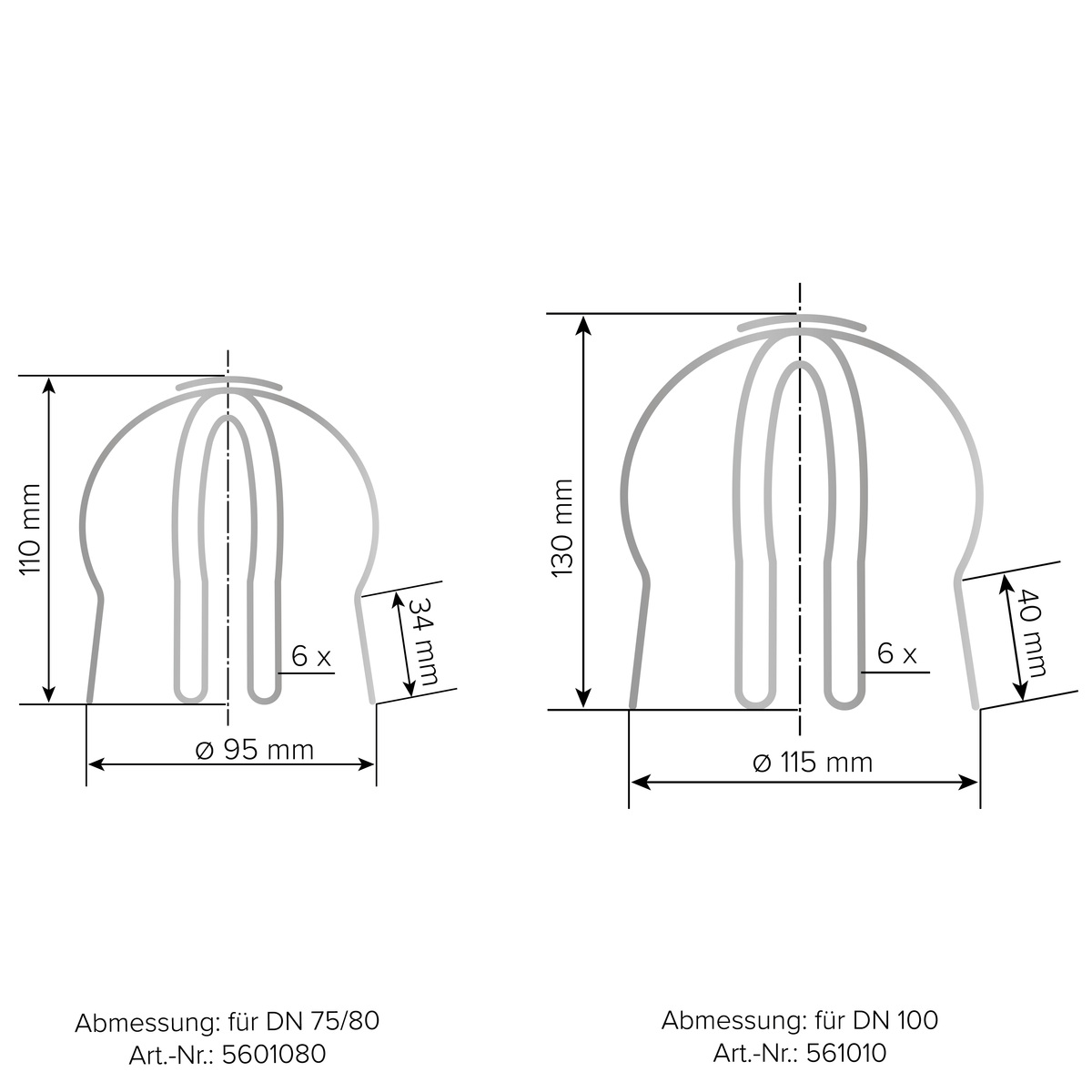 Laubfang-Korb für Fallrohre DN75 / 80 oder DN100