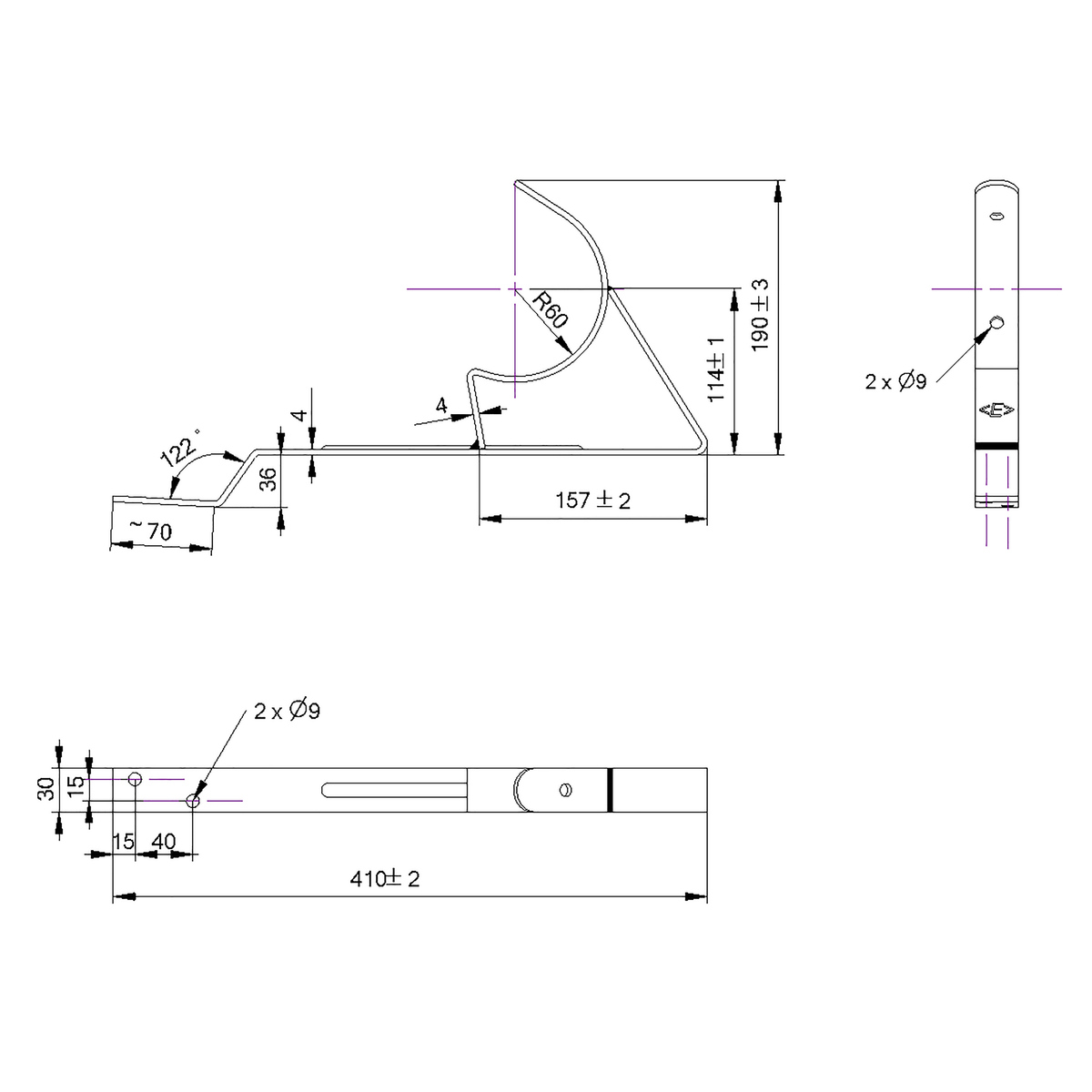 Rundholzhalter gekröpft