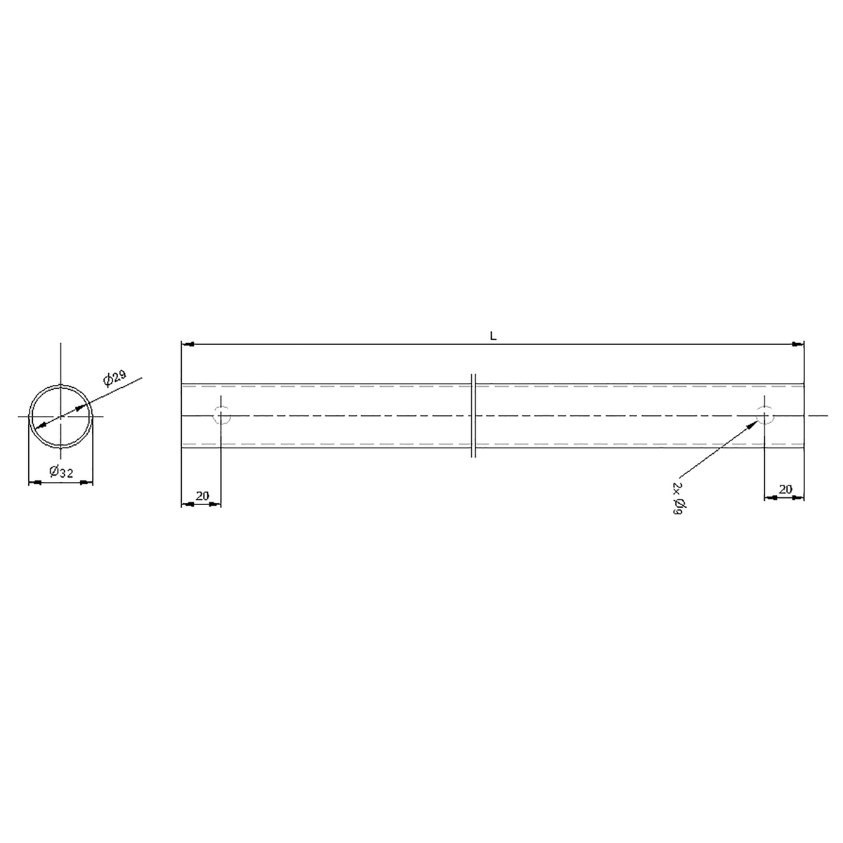 Schneefangrohr aus feuerverzinktem Stahl