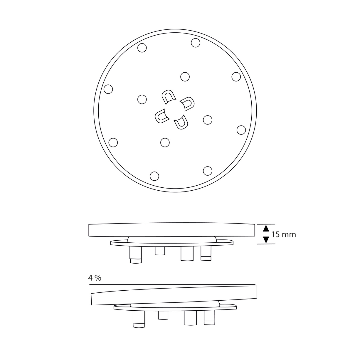 Terrassen-Fuß STONE Nivellierkopf