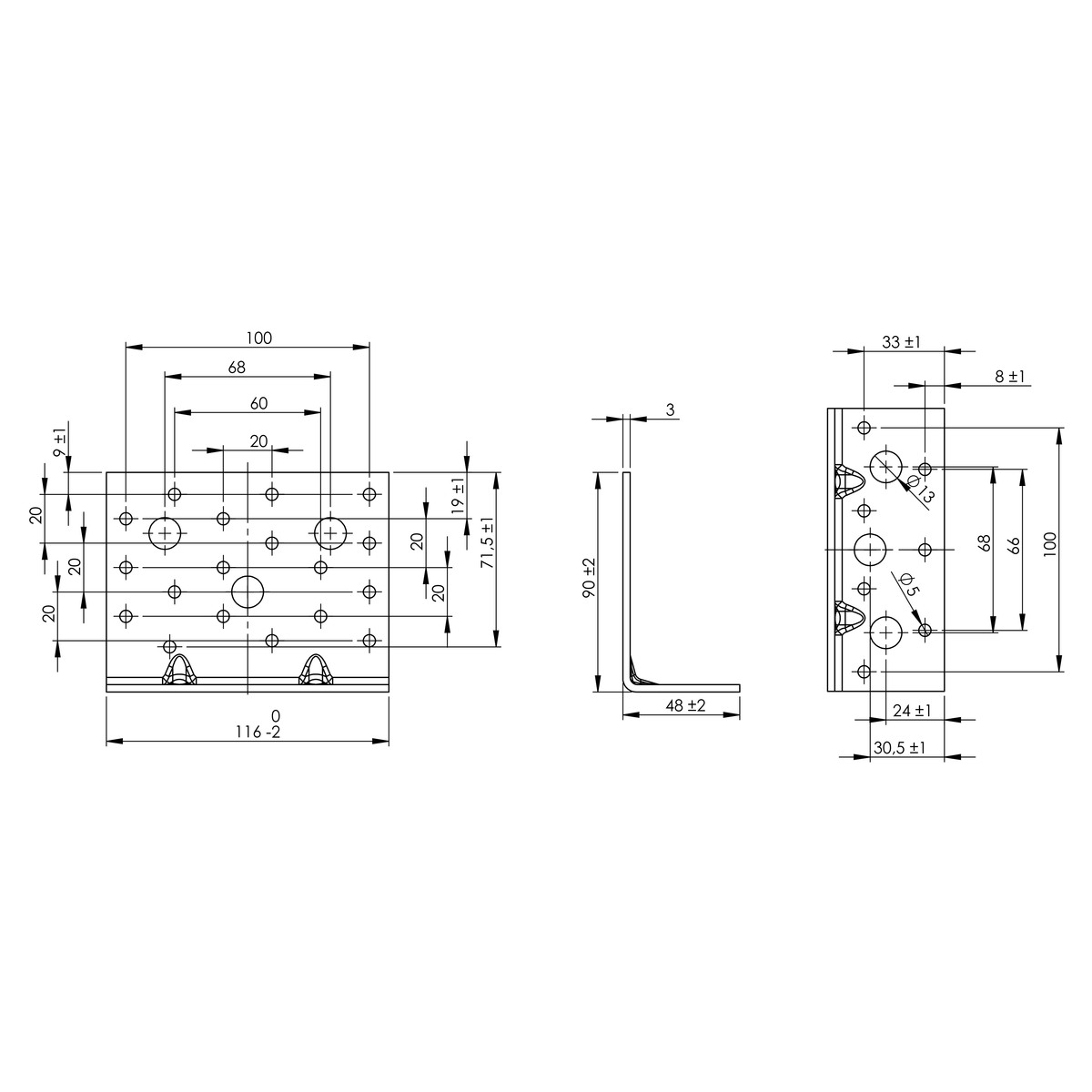 Winkelverbinder mit Doppelsicke