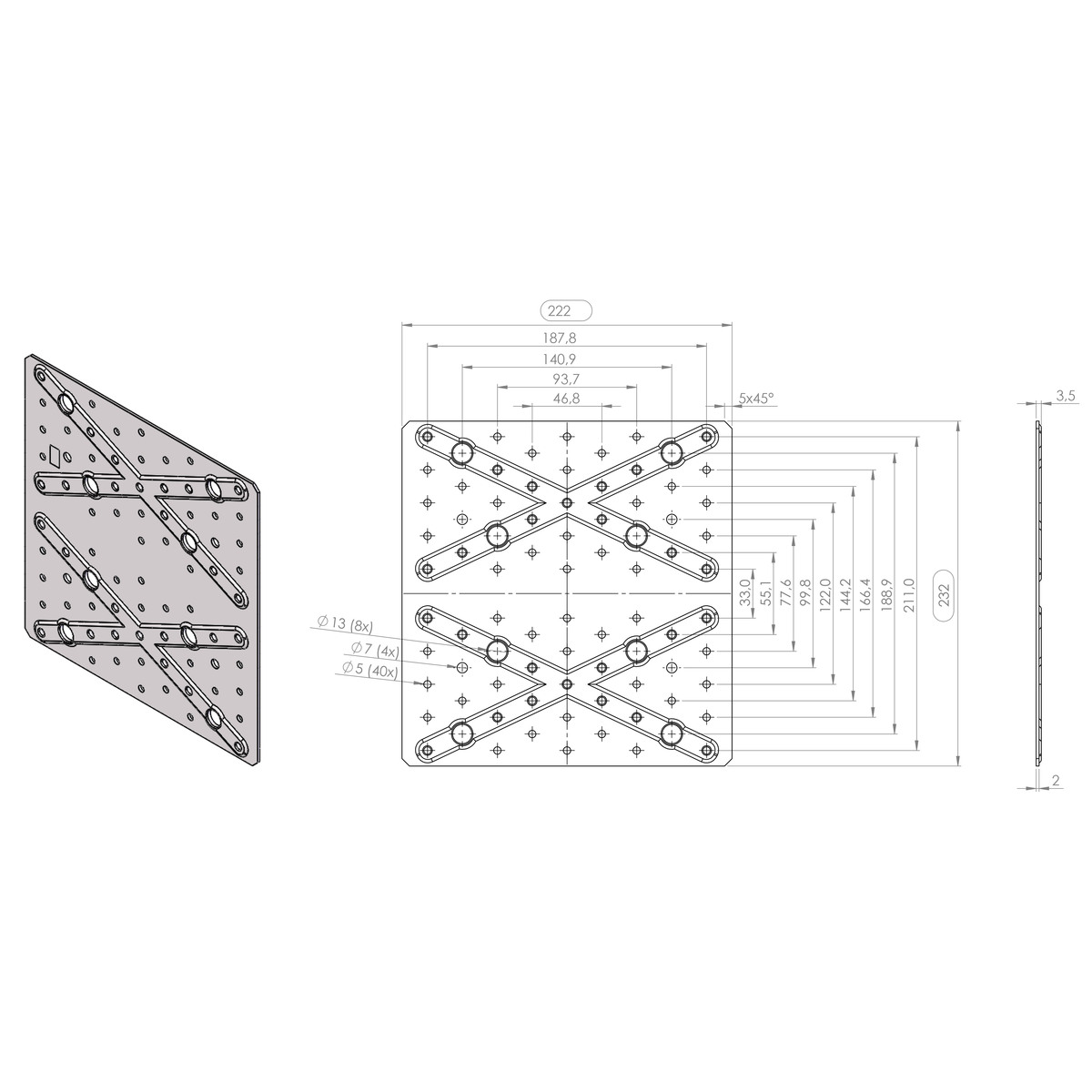 Zug- und Scherplatte