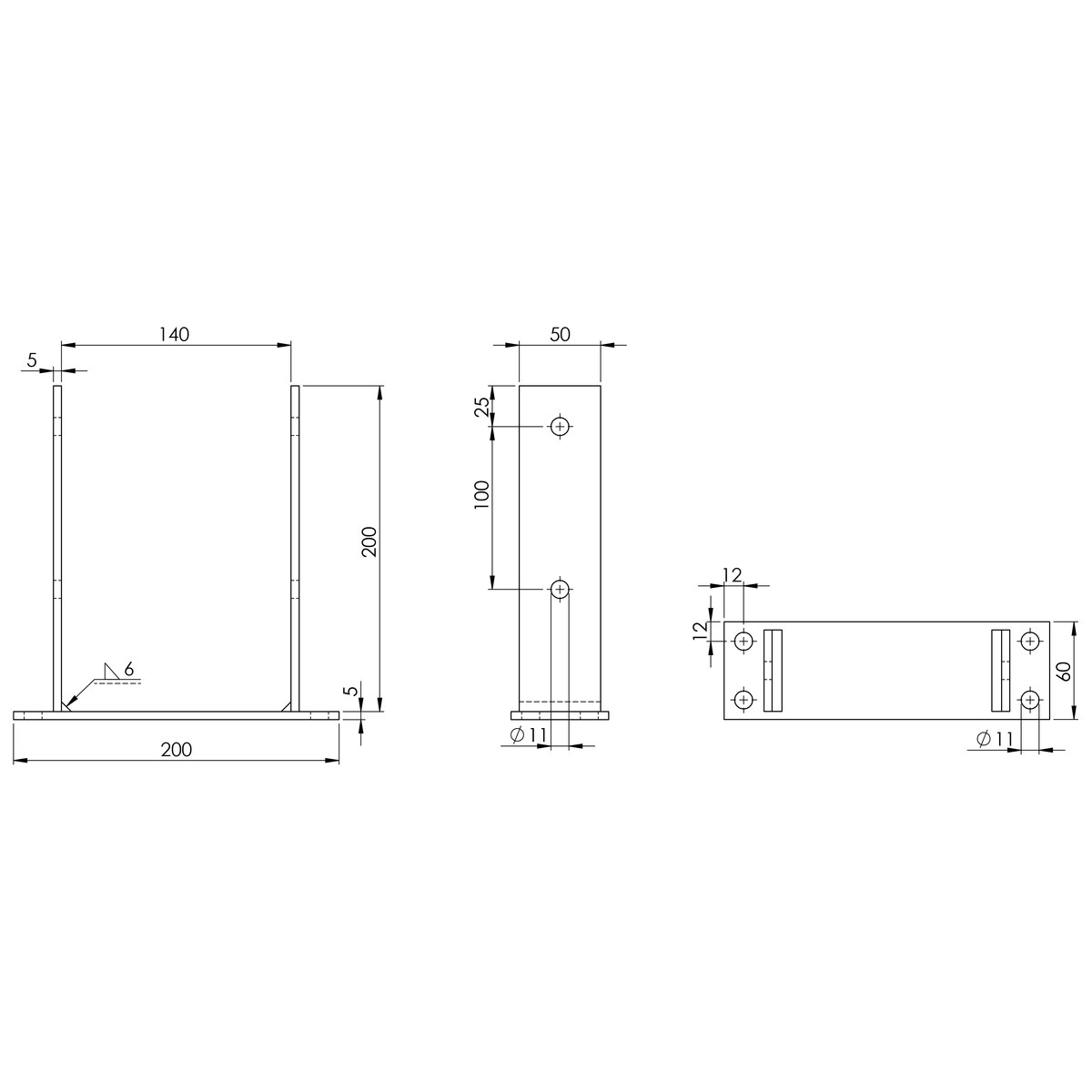 Pfostenträger U-Form -aufdübelbar-
