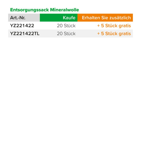 Entsorgungssack Mineralwolle Huckepack
