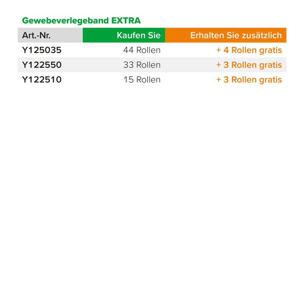 Gewebeverlegeband EXTRA Huckepack