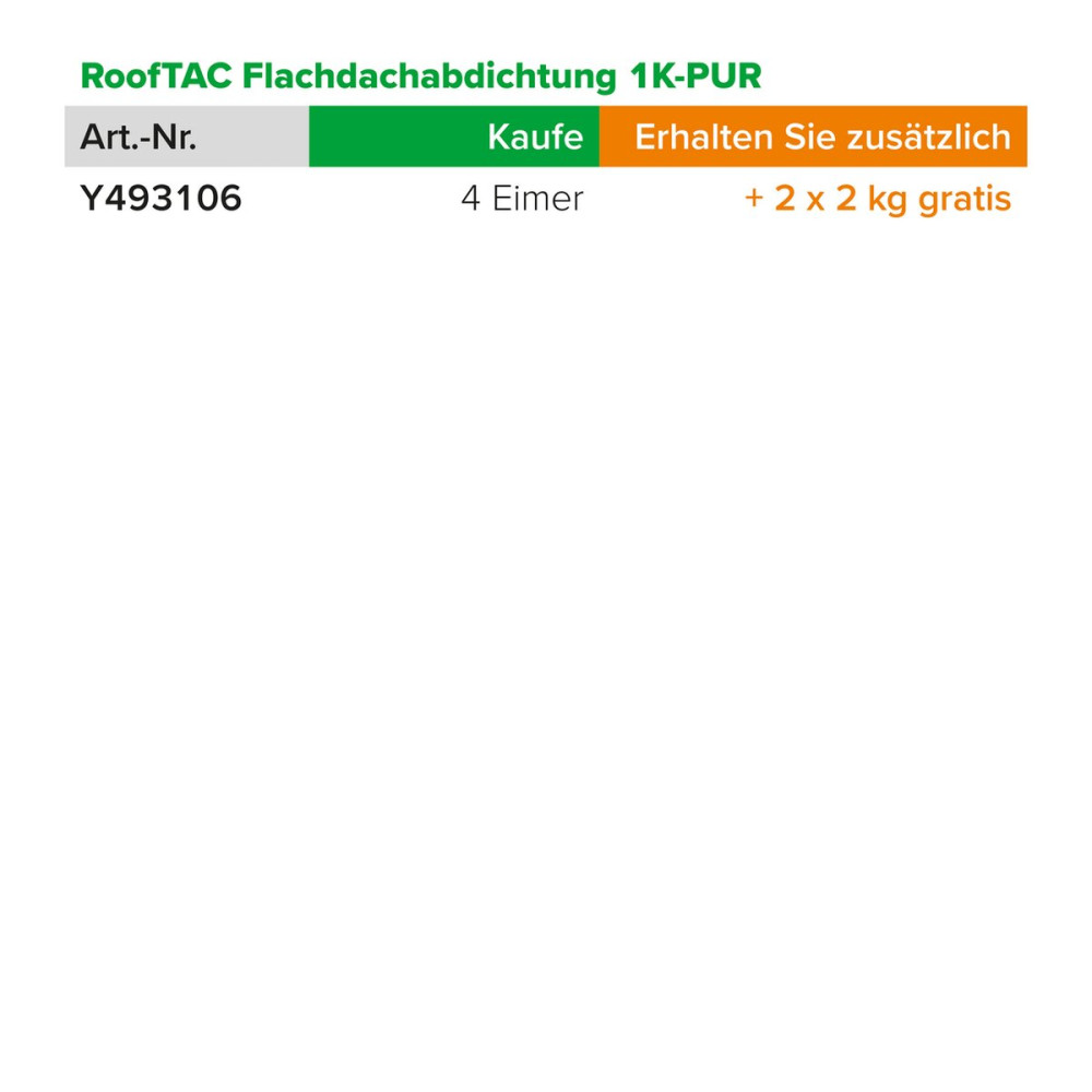 RoofTAC Flachdachabdichtung 1K-PUR Huckepack