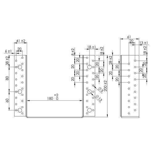 Kombi-Balkenschuh Außenlaschen