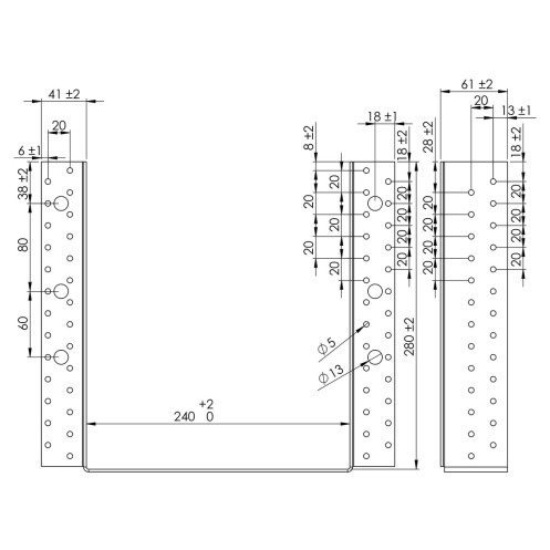 Kombi-Balkenschuh Außenlaschen